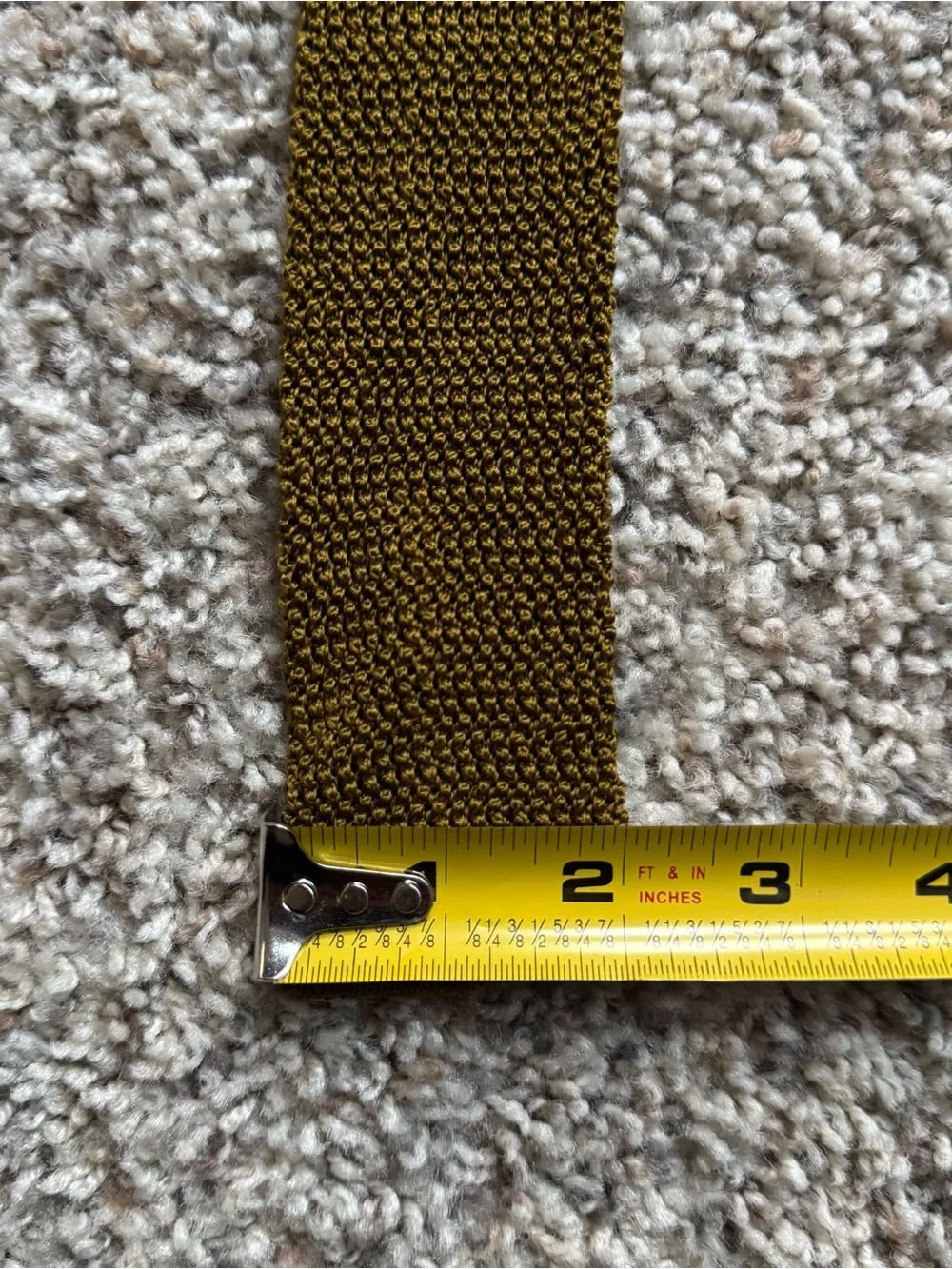 Vintage J Press Square End Knit Tie All Silk Mustard Gold Brown Ivy League